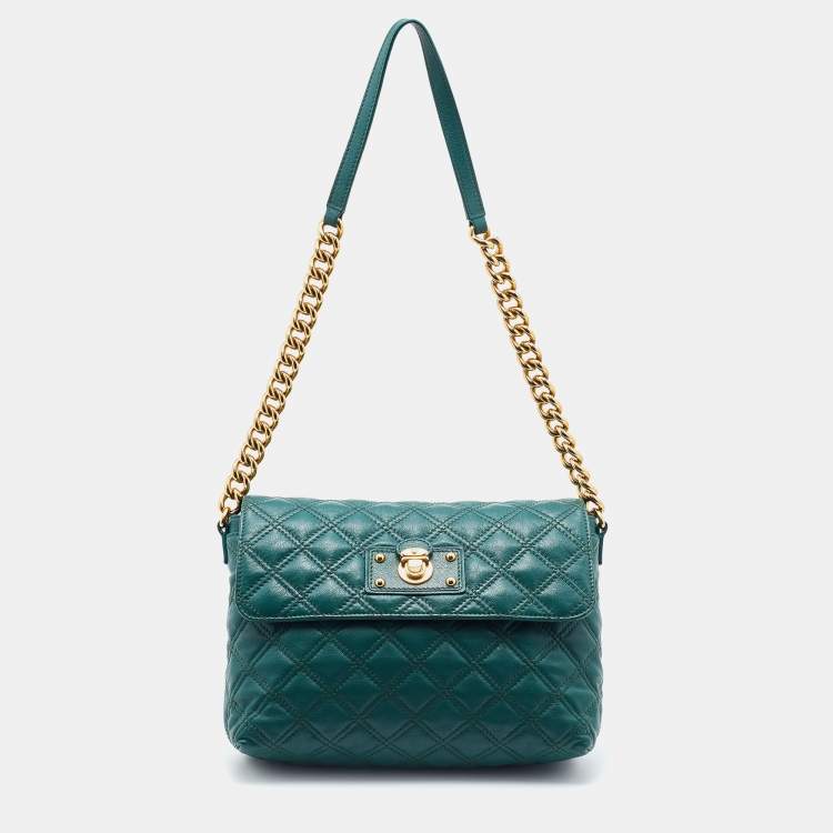 Marc Jacob Green Quilted Leather Flap Shoulder Bag Marc Jacobs