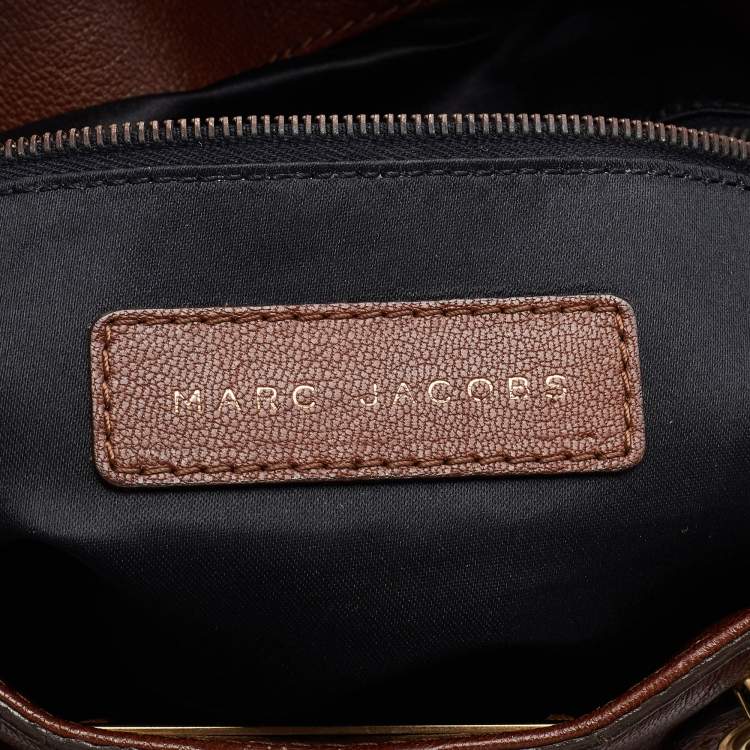 Pre Owned Marc Jacobs Gold/Brown Sequin and Leather Robert Duffy Hobo