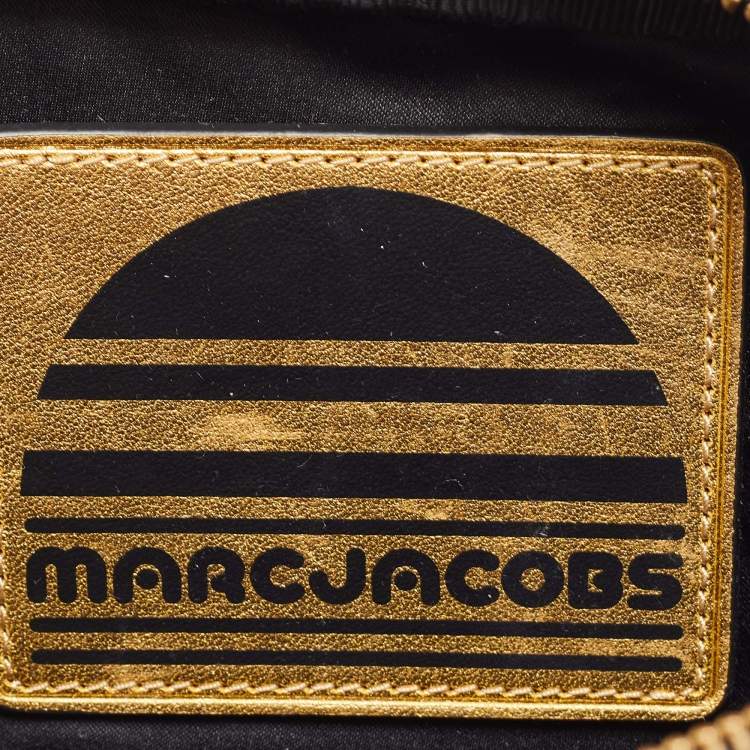 Pre Owned Marc Jacobs Gold Crinkled Leather Sport Belt Bag