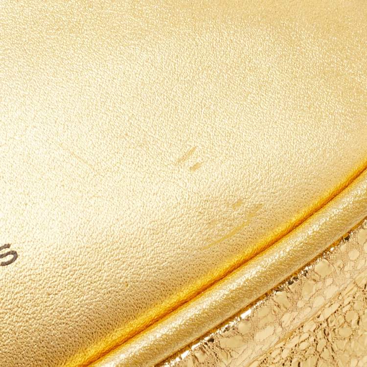 Pre Owned Marc Jacobs Gold Crinkled Leather Sport Belt Bag