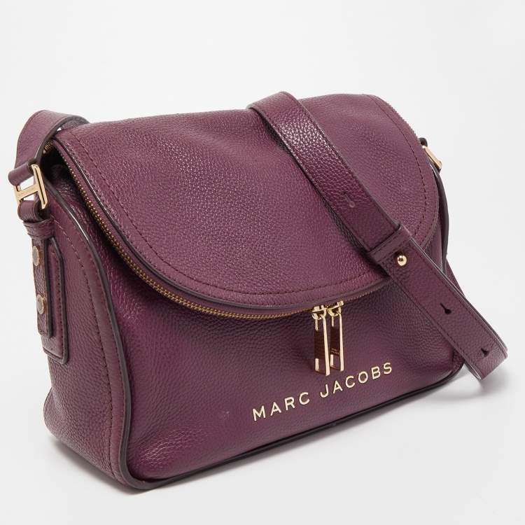 Pre Owned Marc Jacobs Purple Leather The Groove Messenger Bag