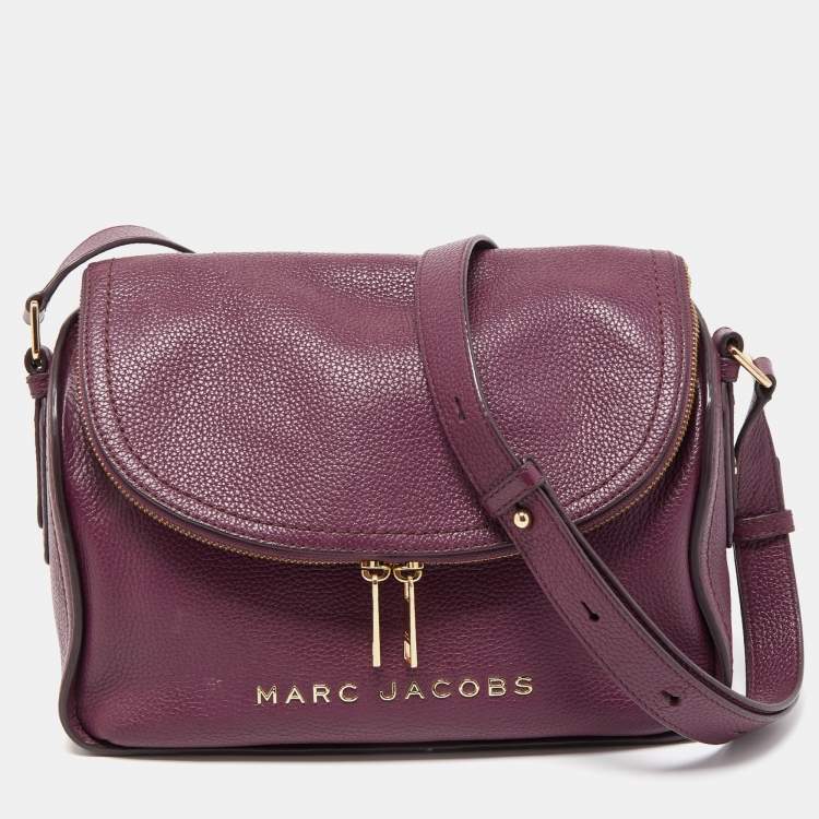 Pre Owned Marc Jacobs Purple Leather The Groove Messenger Bag