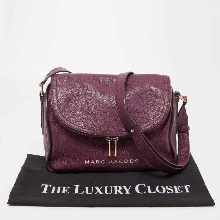 Pre Owned Marc Jacobs Purple Leather The Groove Messenger Bag