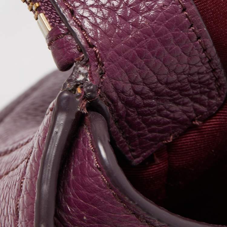 Pre Owned Marc Jacobs Purple Leather The Groove Messenger Bag