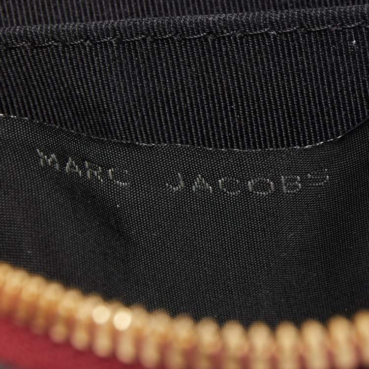 Pre Owned Marc Jacobs Dark Red Leather Studded Crossbody Bag