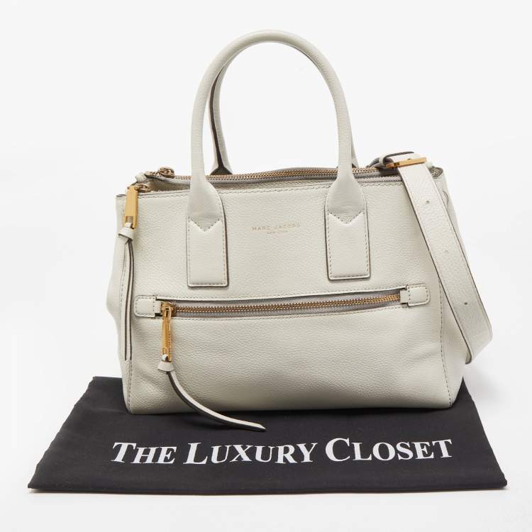 Pre Owned Marc Jacobs Off White Leather Gotham North South Tote