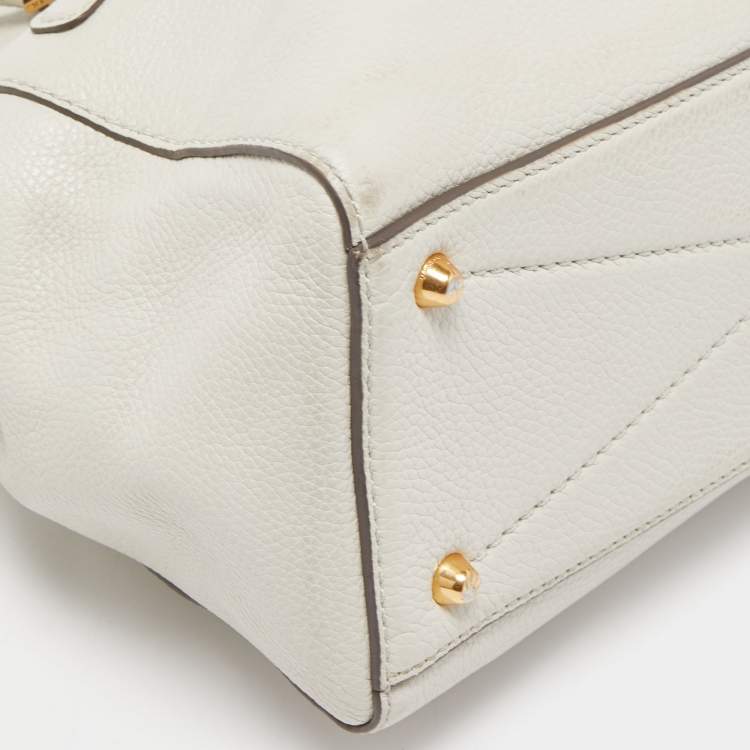 Pre Owned Marc Jacobs Off White Leather Gotham North South Tote