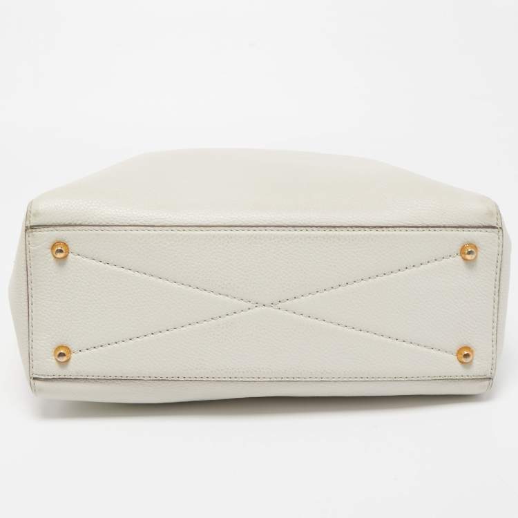 Pre Owned Marc Jacobs Off White Leather Gotham North South Tote