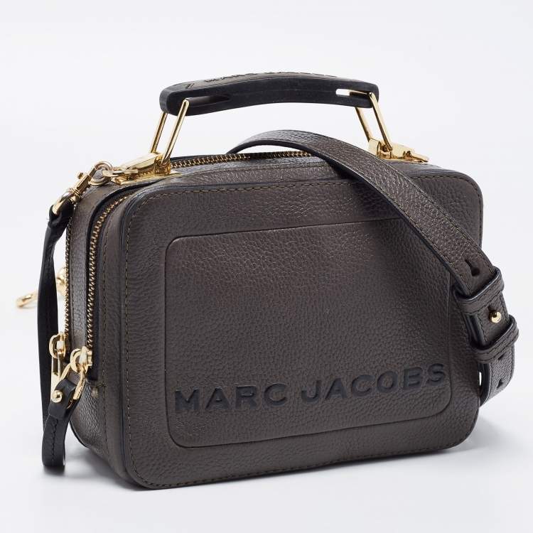 Pre Owned Marc Jacobs Grey Leather The Box 20 Top Handle Bag