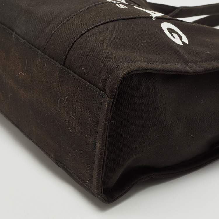 Pre Owned Marc Jacobs Black/White Canvas The Tote Logo Bag