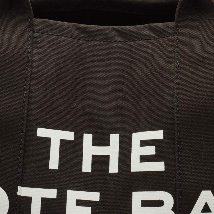 Pre Owned Marc Jacobs Black/White Canvas The Tote Logo Bag