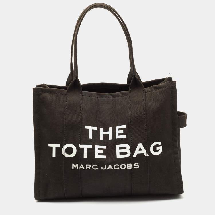 Pre Owned Marc Jacobs Black/White Canvas The Tote Logo Bag