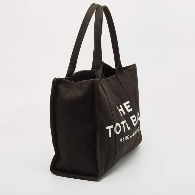Pre Owned Marc Jacobs Black/White Canvas The Tote Logo Bag