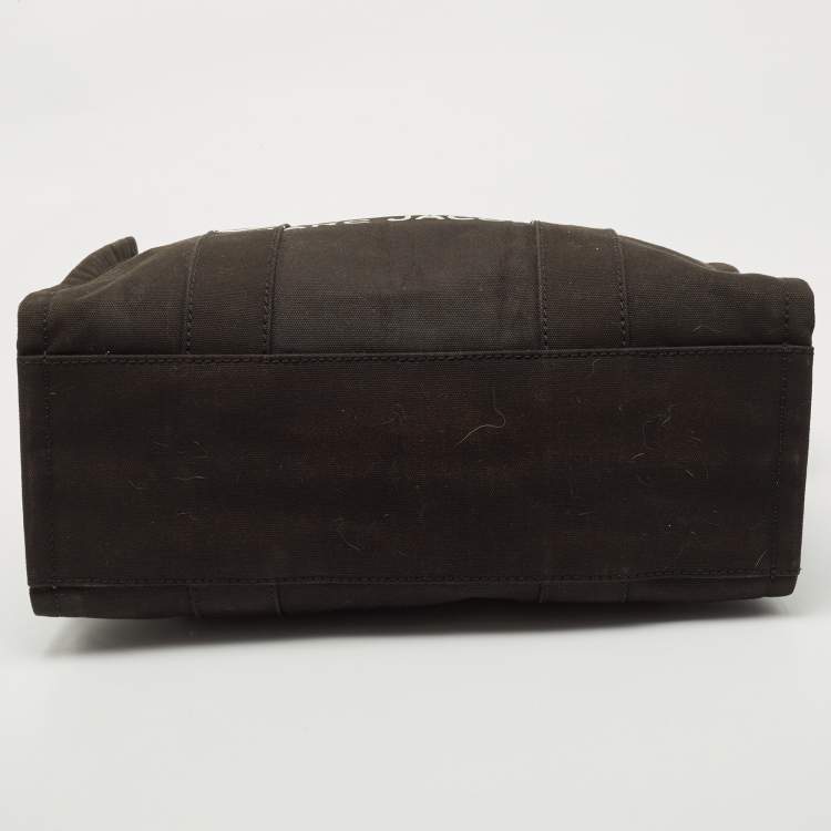 Pre Owned Marc Jacobs Black/White Canvas The Tote Logo Bag