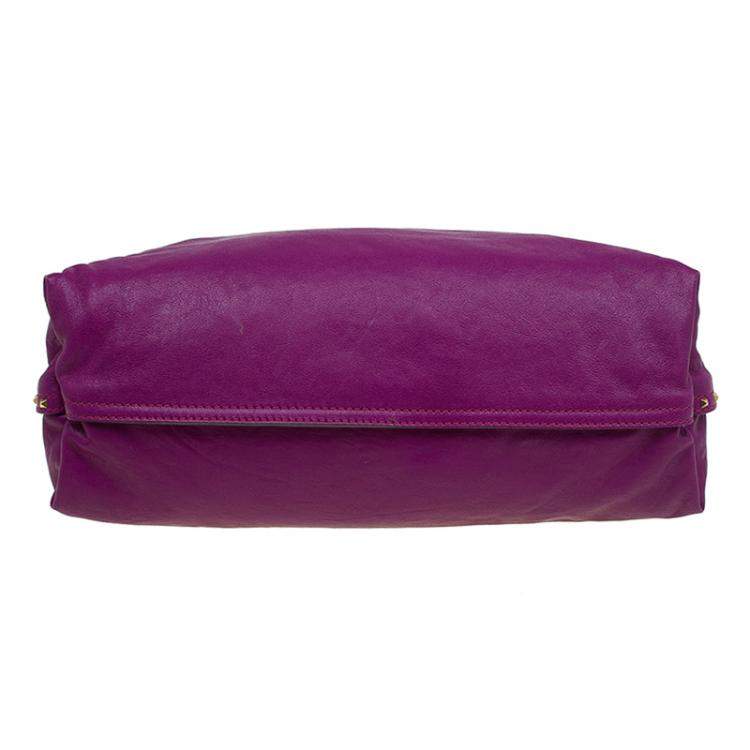 Pre Owned Marc Jacobs Purple Leather Paradise Little Janice Satchel