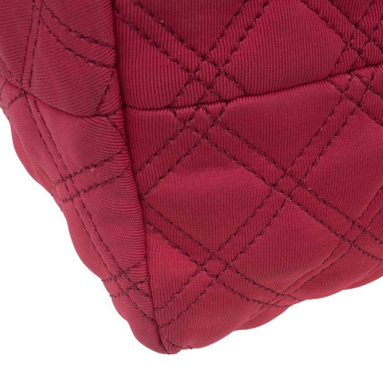 Pre Owned Marc Jacobs Red Quilted Jersey Bruna Bow Satchel