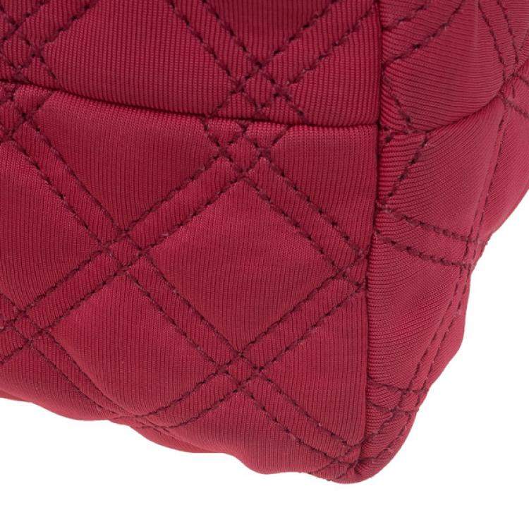 Pre Owned Marc Jacobs Red Quilted Jersey Bruna Bow Satchel
