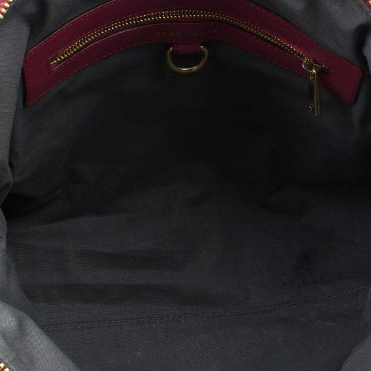 Pre Owned Marc Jacobs Red Quilted Jersey Bruna Bow Satchel