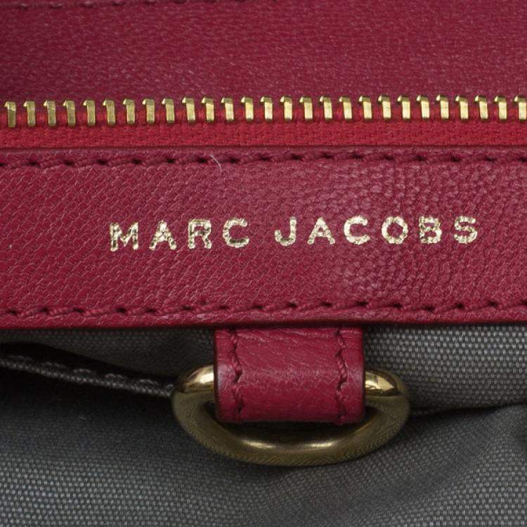 Pre Owned Marc Jacobs Red Quilted Jersey Bruna Bow Satchel
