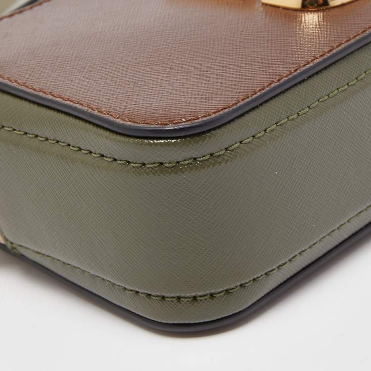 Pre Owned Marc Jacobs Tri Color Leather Snapshot Camera Crossbody Bag