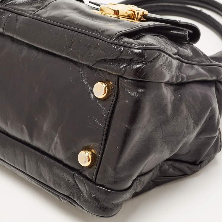 Pre Owned Marc Jacobs Black Leather Blake Satchel