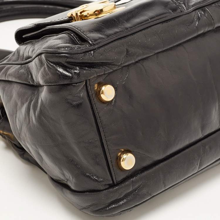Pre Owned Marc Jacobs Black Leather Blake Satchel
