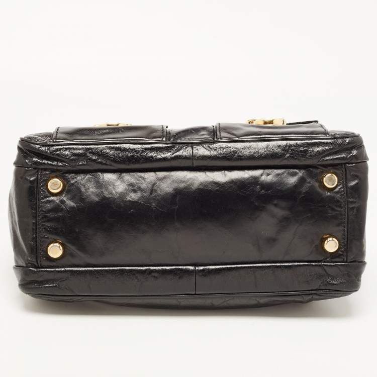 Pre Owned Marc Jacobs Black Leather Blake Satchel