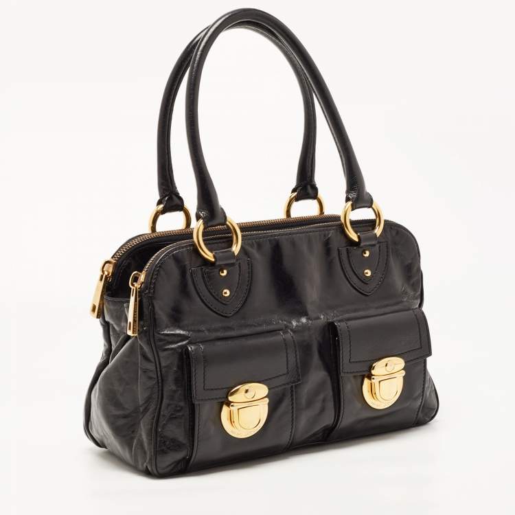 Pre Owned Marc Jacobs Black Leather Blake Satchel
