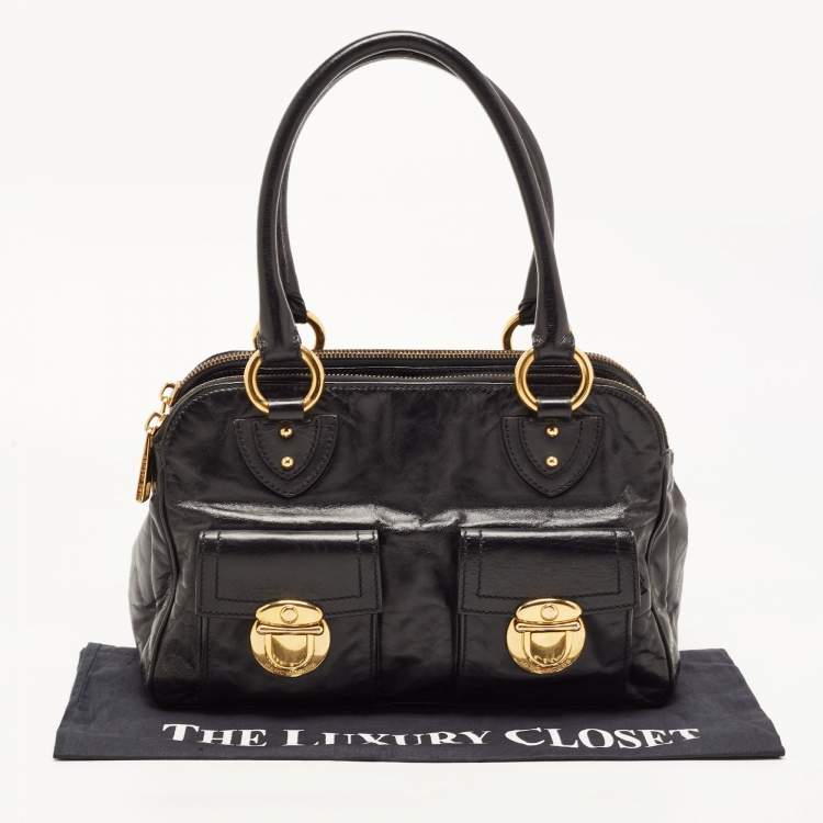 Pre Owned Marc Jacobs Black Leather Blake Satchel
