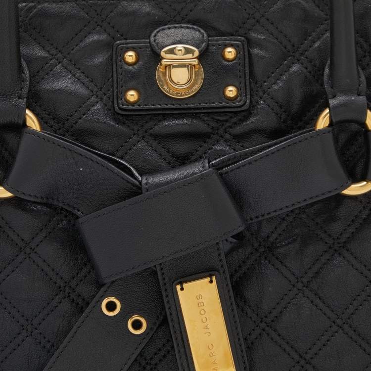Pre Owned Marc Jacobs Black Leather Kari Satchel