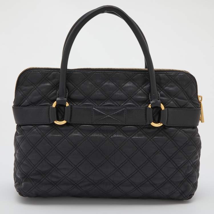 Pre Owned Marc Jacobs Black Leather Kari Satchel