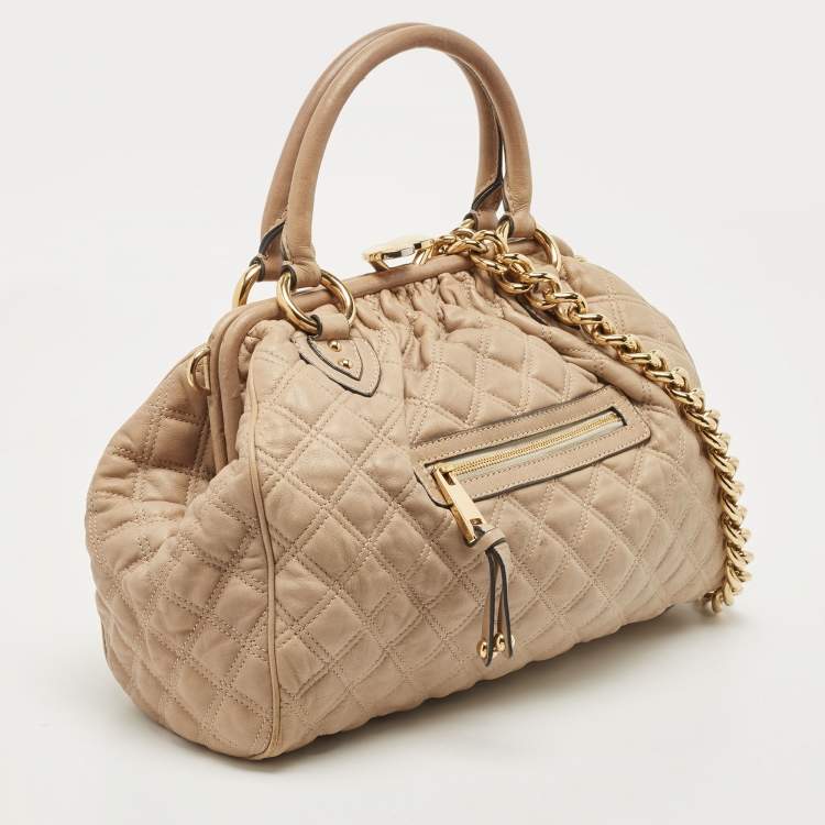 Pre Owned Marc Jacobs Beige Quilted Leather Stam Shoulder Bag