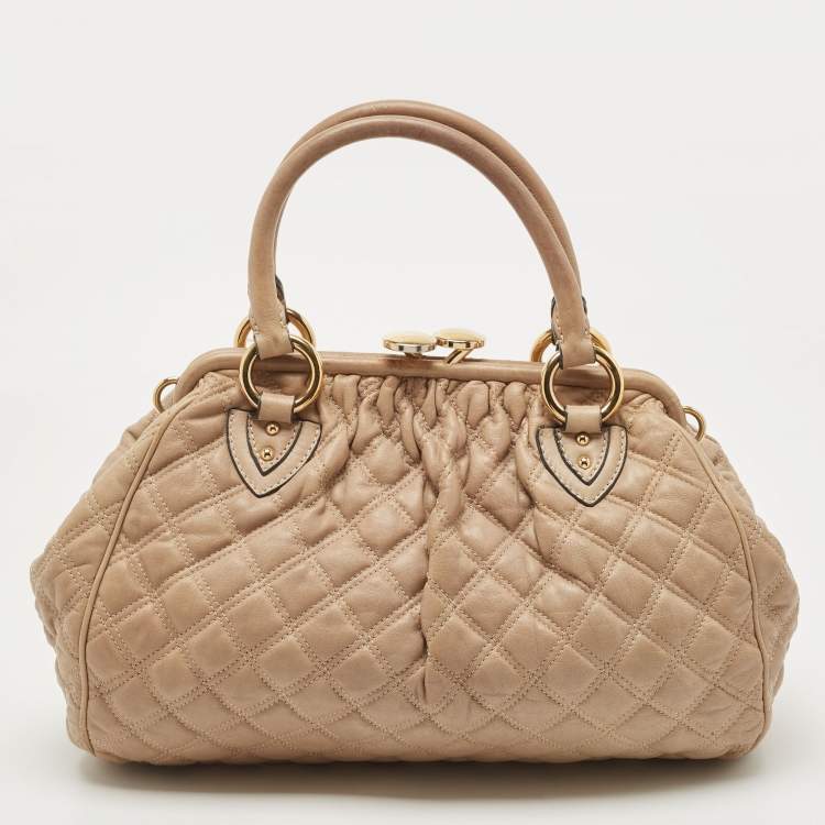 Pre Owned Marc Jacobs Beige Quilted Leather Stam Shoulder Bag