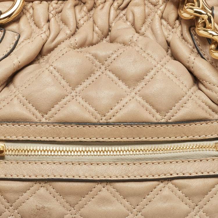 Pre Owned Marc Jacobs Beige Quilted Leather Stam Shoulder Bag