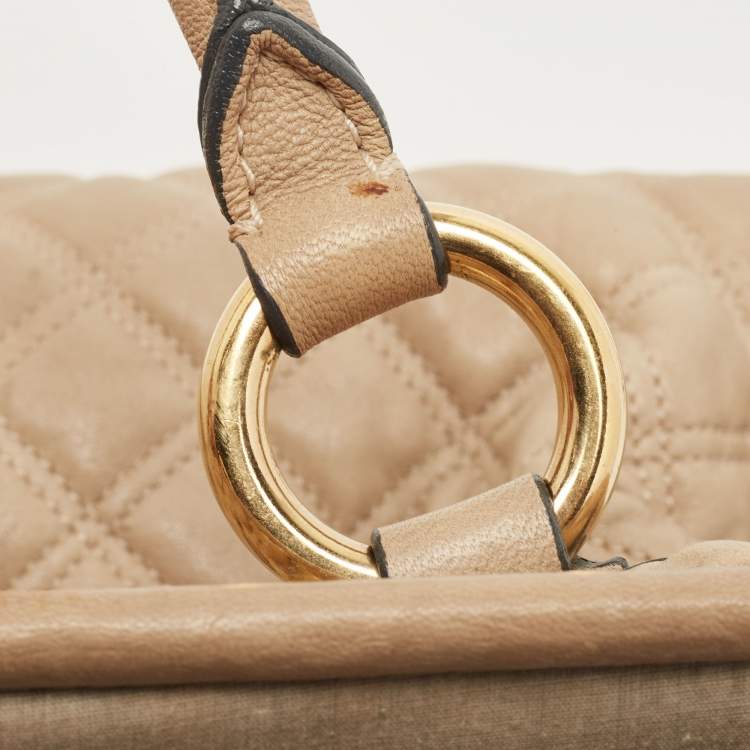 Pre Owned Marc Jacobs Beige Quilted Leather Stam Shoulder Bag