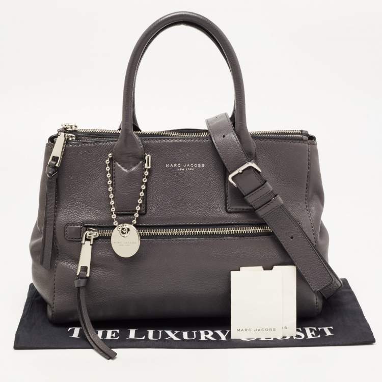 Pre Owned Marc Jacobs Dark Grey Leather Recruit East West Tote