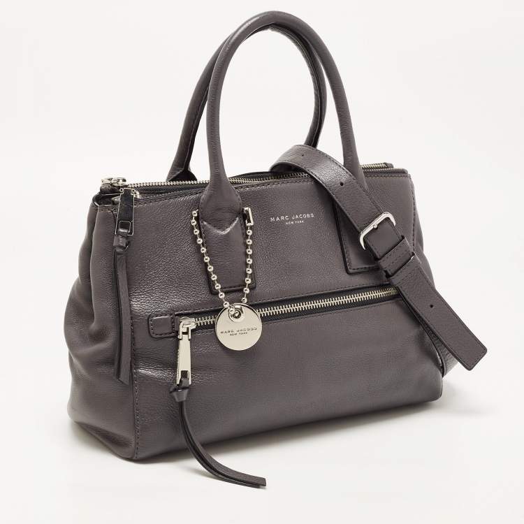 Pre Owned Marc Jacobs Dark Grey Leather Recruit East West Tote