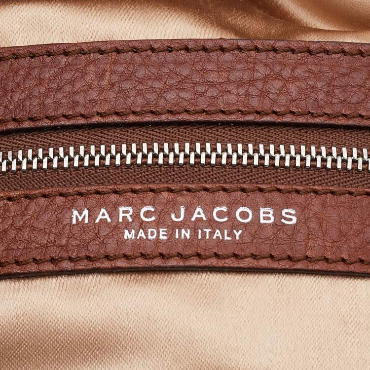 Pre Owned Marc Jacobs Brown/Metallic Woven Leather and Snakeskin Embossed Leather Fringe Hobo