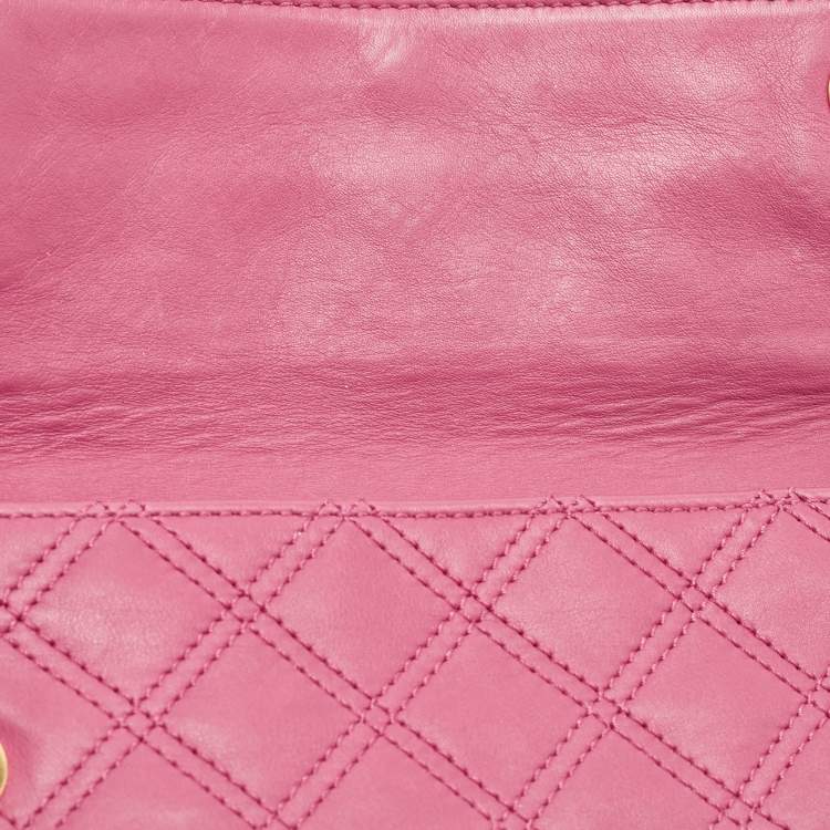 Pre Owned Marc Jacobs Dark Pink Quilted Leather Eugenie Clutch