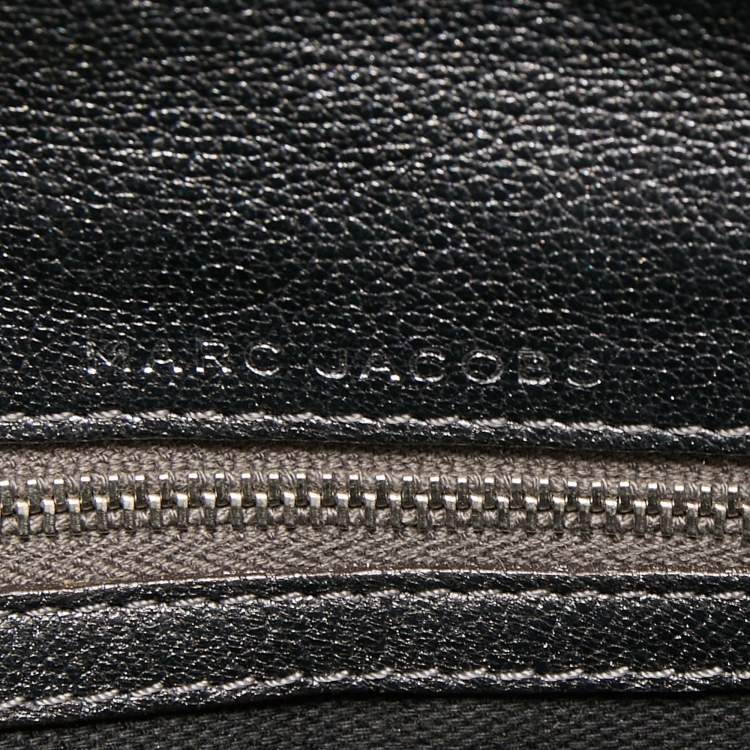 Pre Owned Marc Jacobs Dark Grey Quilted Leather Folded Clutch