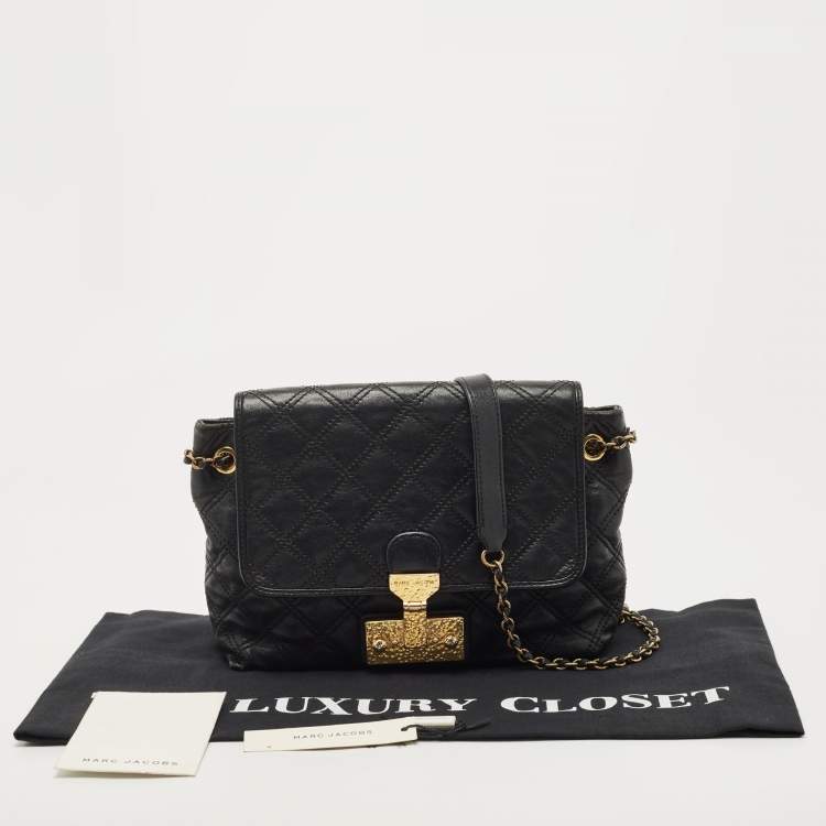 Pre Owned Marc Jacobs Black Quilted Leather Large Baroque Single Shoulder Bag