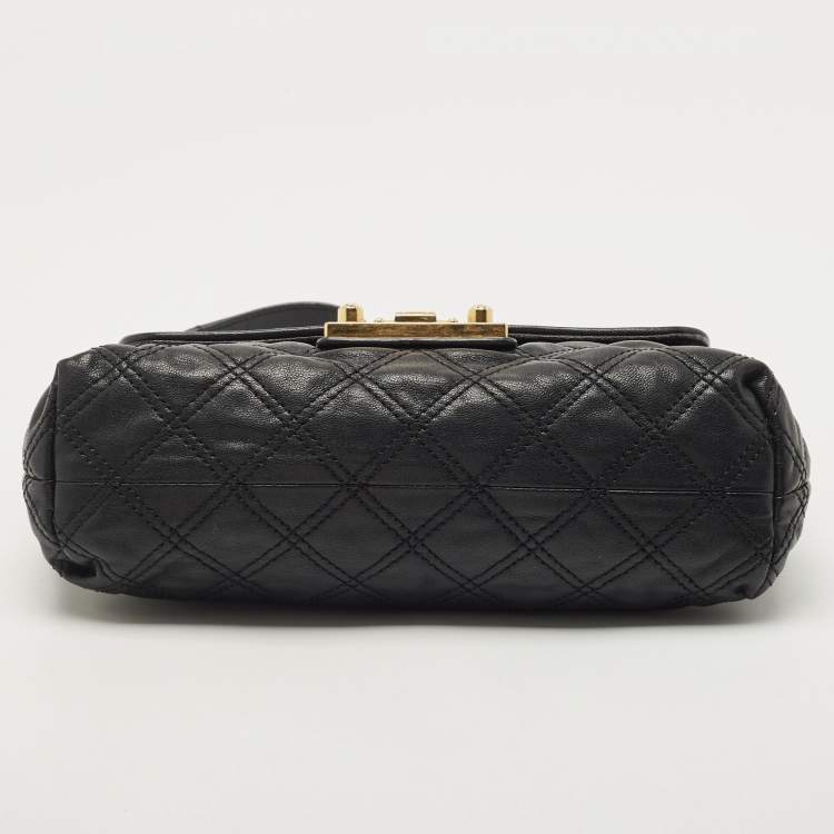 Pre Owned Marc Jacobs Black Quilted Leather Large Baroque Single Shoulder Bag
