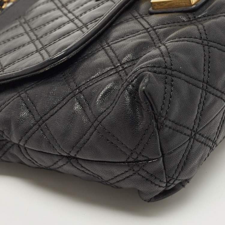 Pre Owned Marc Jacobs Black Quilted Leather Large Baroque Single Shoulder Bag