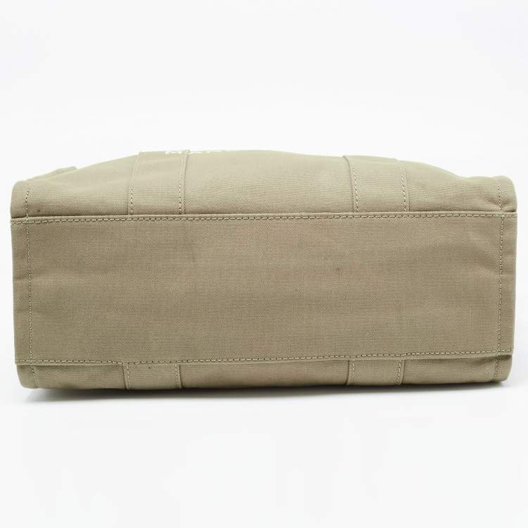 Pre Owned Marc Jacobs Khaki Green Canvas The Tote Bag 