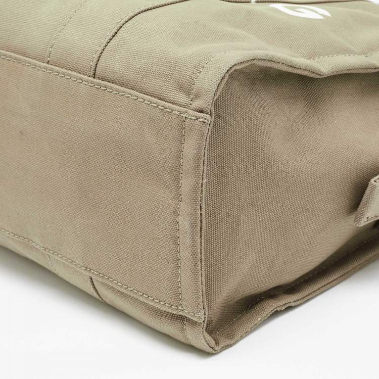 Pre Owned Marc Jacobs Khaki Green Canvas The Tote Bag 