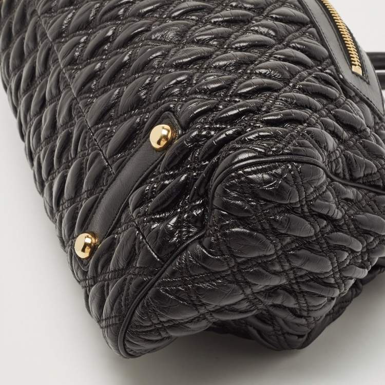 Pre Owned Marc Jacobs Black Quilted Leather Stam Satchel