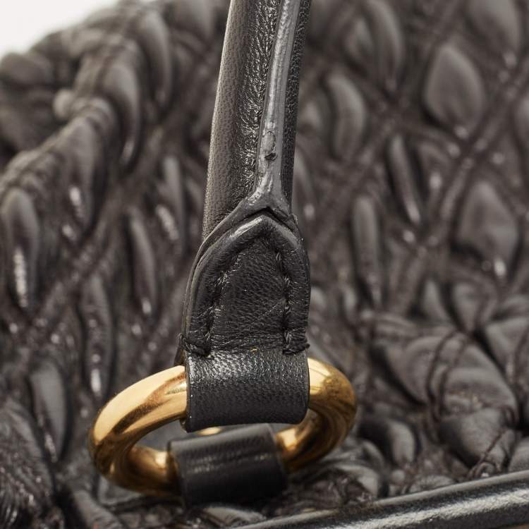 Pre Owned Marc Jacobs Black Quilted Leather Stam Satchel