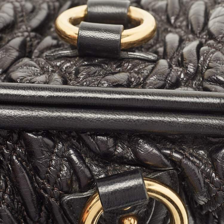 Pre Owned Marc Jacobs Black Quilted Leather Stam Satchel