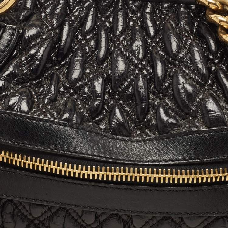 Pre Owned Marc Jacobs Black Quilted Leather Stam Satchel