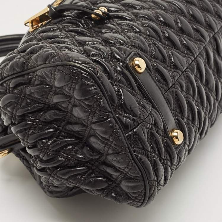 Pre Owned Marc Jacobs Black Quilted Leather Stam Satchel